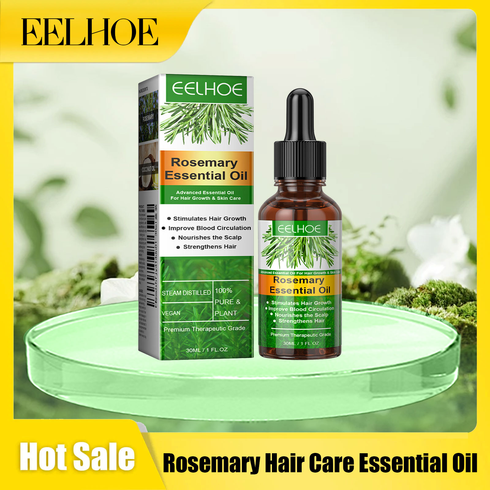Hair Care Treatment - Eelhoe Biberiye Saç Bakım Esansiyel Yağı,